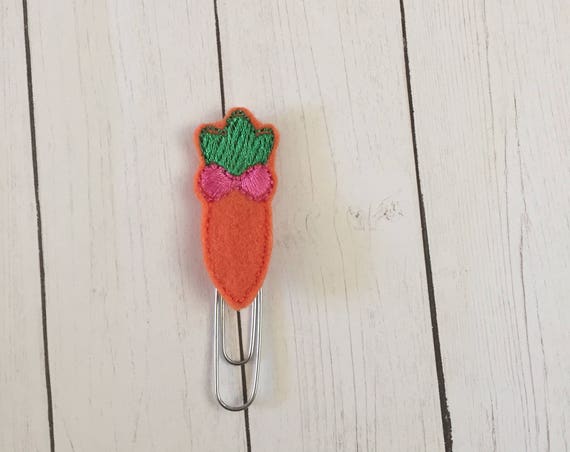 Cute Carrot Clip/Planner Clip/Bookmark. Bunny Planner Clip. Carrot Planner Clip. Easter Planner Clip. Spring Planner Clip.