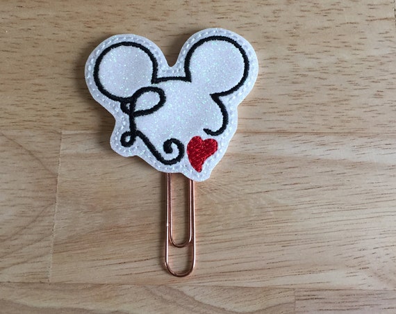 Glitter Mouse Love Clip/Planner Clip/Bookmark. Mouse Planner Clip. Love Planner Clip. Heart Planner Clip. Valentine Planner Clip