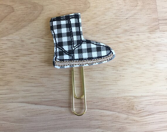 Plaid Boot Clip/Planner Clip/Bookmark. Winter Boot Planner Clip. Boot Planner Clip. Plaid Planner Clip. Shoe Planner Clip
