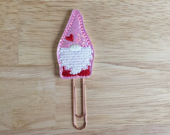 Valentine Gnome planner Clip/Planner Clip/Bookmark. Valentine Planner Clip. Gnome Planner Clip. Heart Planner Clip