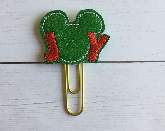 Boy Mouse Joy planner Clip/Planner Clip/Bookmark. Christmas planner clip. Holiday planner clip. mouse planner clip. Joy planner clip.