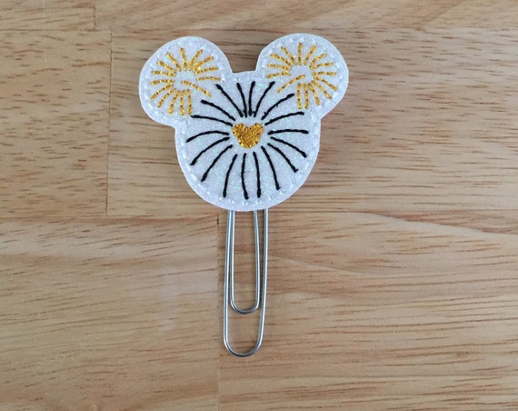 Glitter Vinyl Firework Mouse Clip/Planner Clip/Bookmark. Mouse Planner Clip. Firework Planner Clip. New Year Planner Clip