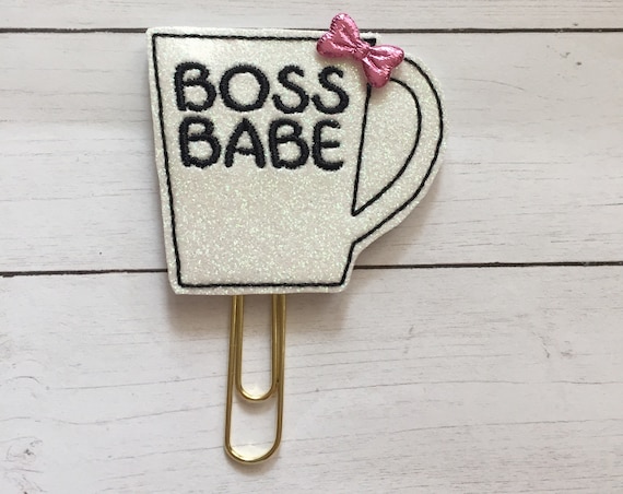 Boss Babe Coffee Cup Planner Clip/Planner Clip/Bookmark. Glitter Planner Clip. Coffee Planner Clip. Bossy Planner Clip