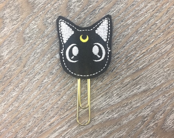 Luna Cat Clip/Planner Clip/Bookmark. Lunacat Planner Clip. Cat Planner Clip. Moon cat planner clip
