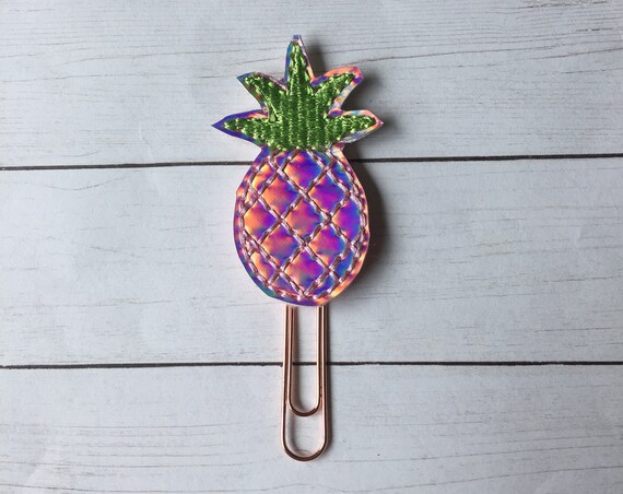 Pink Foil Pineapple planner Clip/Planner Clip/Bookmark. Pineapple paper clip. Pink Pineapple planner clip. Holo planner clip