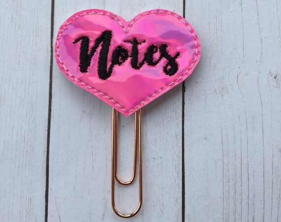 Hot Pink Notes Planner Clip/Planner Clip/Bookmark. Notes Planner Clip. Hot Mess. Word Planner Clip. Heart Planner Clip