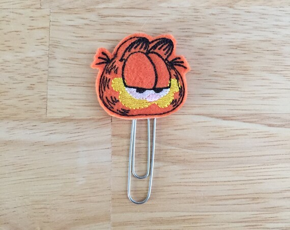 Garfield Face Clip/Planner Clip/Bookmark. Orange cat planner clip. Cartoon cat planner clip. Comic planner clip