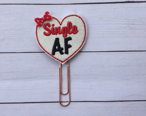 Single AF Glitter Heart planner Clip/Planner Clip/Bookmark. Heart Planner Clip. Anti-Valentine Planner Clip. Galentine Planner Clip
