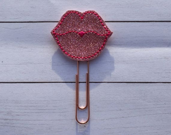 Glitter Lips planner Clip/Planner Clip/Bookmark. Kisses Planner Clip. Love Planner Clip. Valentine Planner Clip. Geeky Planner Clip