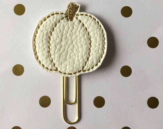 White Pumpkin planner Clip/Planner Clip/Bookmark. Pumpkin planner clip. fall planner clip. autumn planner clip.