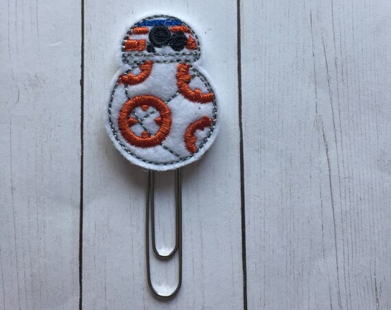 BB-8 Droid Planner Clip/Bookmark. Star Wars planner clip. Star Planner Clip. Character Planner Clip
