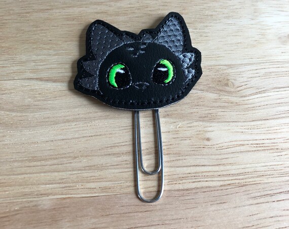 Black Vinyl Dragon Planner Clip/Paper Clip/Feltie Clip. Dragon planner clip. Character planner clip
