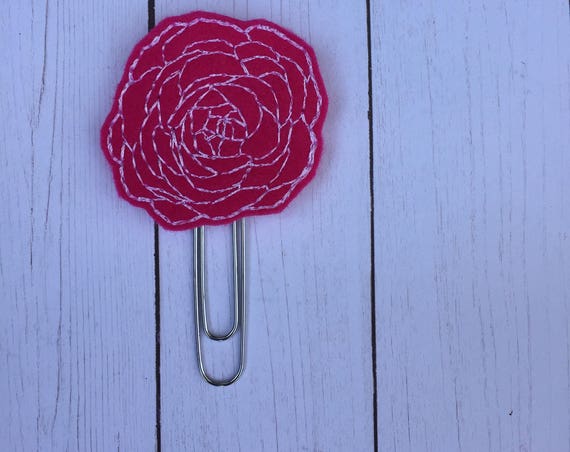Hot Pink Flower Planner Clip/Planner Clip/Bookmark. Rose Planner Clip. Rose Gold Planner Clip. Flower Planner Clip. Floral Planner Clip