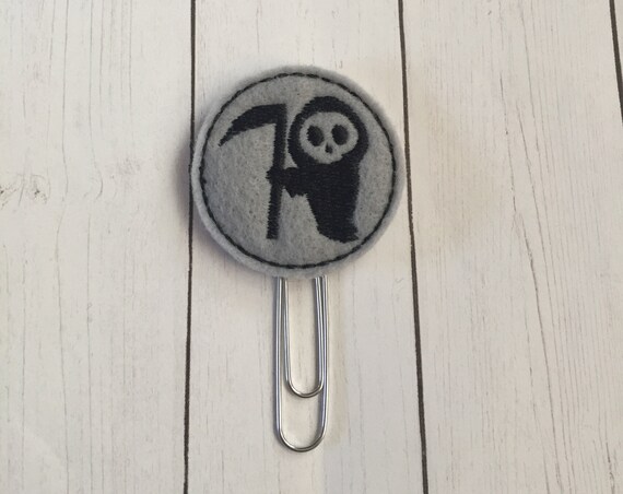 Grim Reaper Planner Clip/Planner Clip/Bookmark. Halloween Planner Clip. Skeleton Planner Clip.