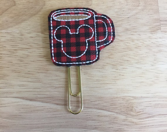 Buffalo Plaid Mouse Coffee Clip/Planner Clip/Bookmark. Mouse Coffee Planner Clip. Mouse Planner Clip. Buffalo Plaid Planner Clip.