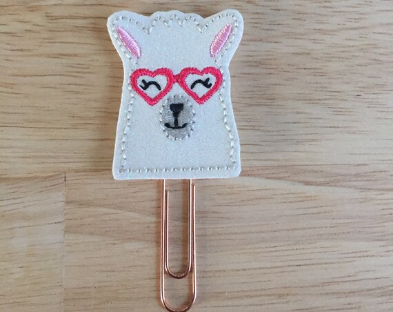 Glitter Valentine Llama Clip/Planner Clip/Bookmark. Valentine Planner Clip. Llama Planner Clip. Animal Planner Clip. Glitter Llama
