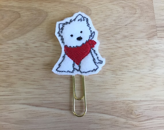 Dog With Red Bandana Planner Clip. Dog Planner Clip. Animal Planner Clip