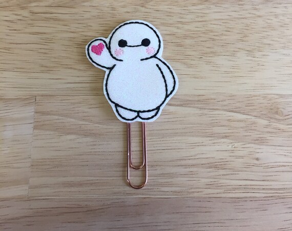 Glitter Vinyl Big Hero Heart Planner Clip. Hero Planner Clip. Bayman Planner Clip. Heart Planner Clip.