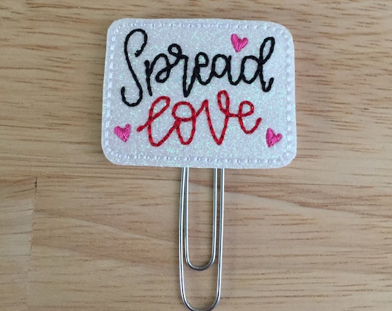 Spread Love Clip/Planner Clip/Bookmark. Valentine Planner Clip. Kiss Planner Clip. Love Planner Clip. Glitter Planner