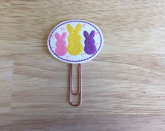 Glitter 3 Peeps planner Clip/Planner Clip/Bookmark. Easter Planner Clip. Bunny Planner Clip