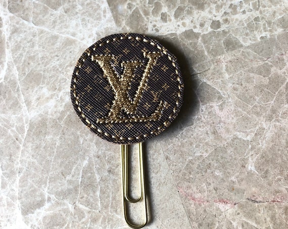 Round LV printed Logo Clip/Planner Clip/Bookmark. Logo Planner Clip. Designer Planner Clip. LV Planner Clip