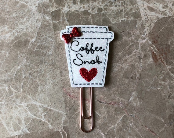 Glitter Coffee Snob Cup Planner Clip/Planner Clip/Bookmark. Glitter Planner Clip. Coffee Planner Clip. Coffee Snob Planner Clip