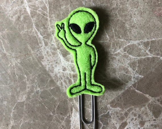 Full Body Alien Planner Clip/Planner Clip/Bookmark. Glitter Planner Clip. Alien Planner Clip. Extraterrestrial planner clip. Space clip