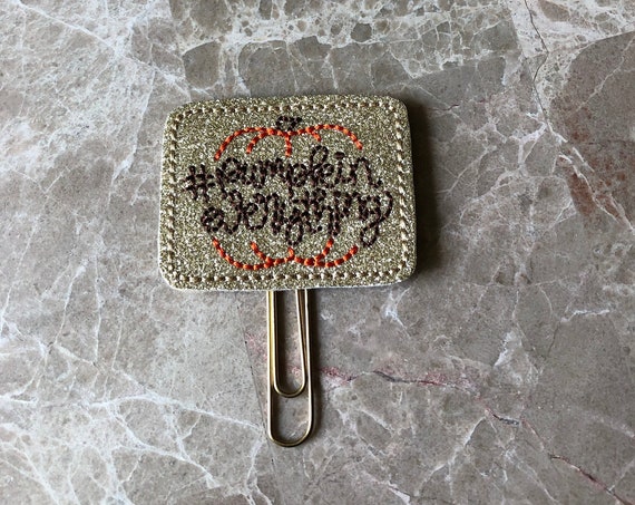 Glitter Pumpkin Everything planner Clip/Planner Clip/Bookmark. Pumpkin planner clip. fall planner clip. autumn planner clip.