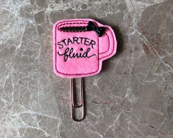 Starter Fluid Coffee Cup Planner Clip. Coffee Cup Planner Clip. Coffee Planner Clip. Coffee Mug
