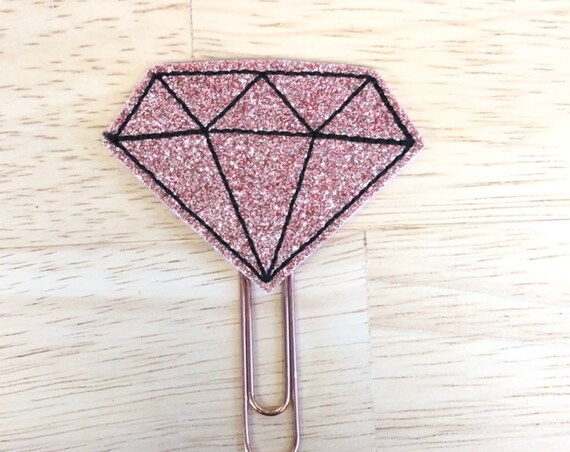 Rose Gold Diamond planner Clip/Planner Clip/Bookmark. Diamond Planner Clip. Gemstone Planner Clip. Rose Gold Planner Clip. Wedding Planner C