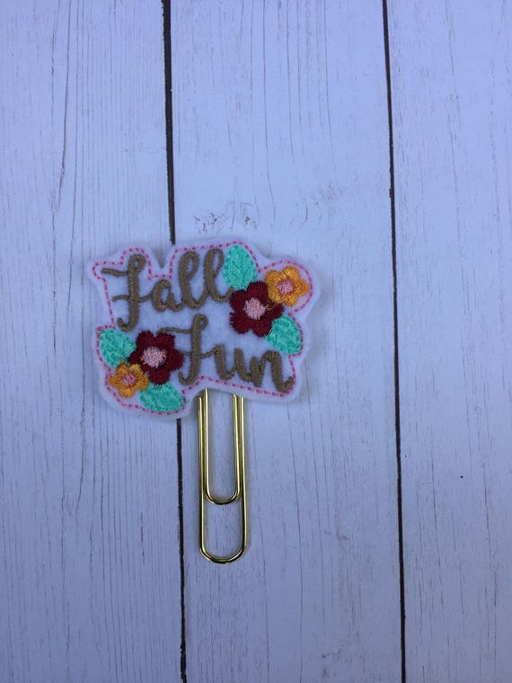 Floral Fall Fun Clip/Planner Clip/Bookmark. Fall Planner Clip. Autumn Planner Clip. Harvest Planner Clip. Floral Planner Clip. Rosegold clip