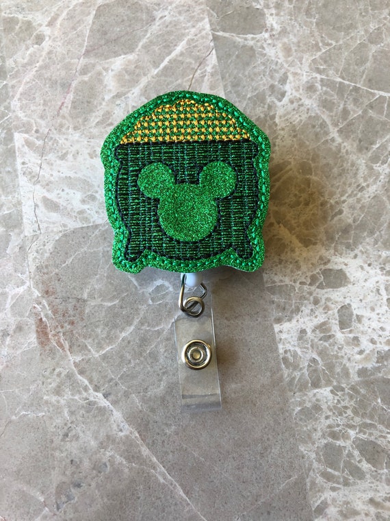 St Patrick Mr Mouse Pot Of Gold Badge Reel/ Badge Reel/Nurse Badge Reel. St Patrick's Badge Reel. Mouse Badge Reel