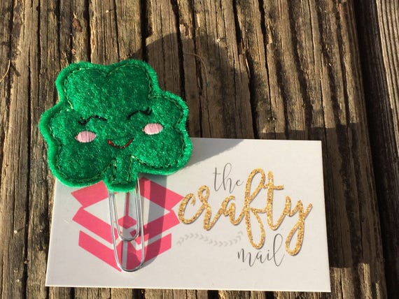 St. Patrick Happy Clover Clip/Planner Clip/Bookmark. St. Patrick's planner clips. St. Patty's