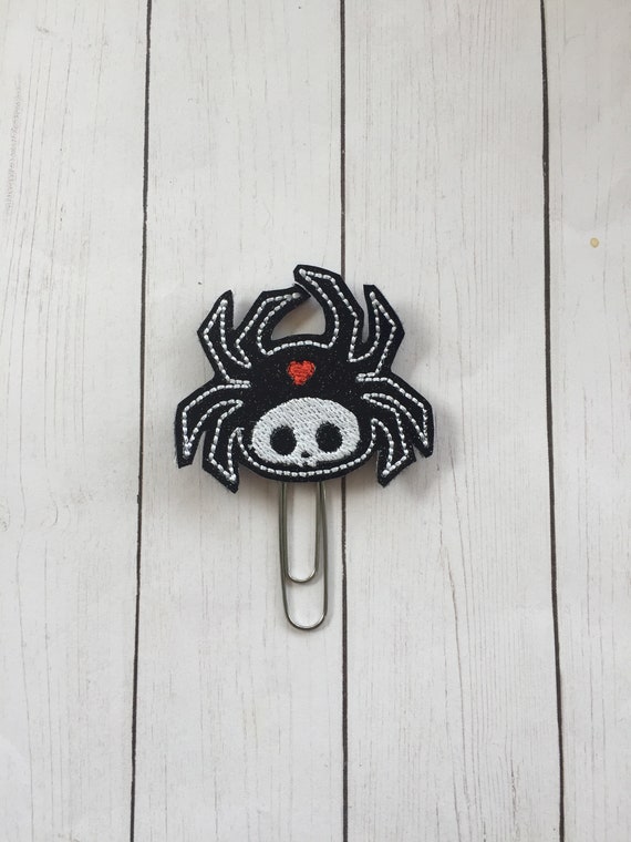 Glitter Skeleton Spider Clip/Planner Clip/Bookmark. Fall Planner Clip. Spider Planner Clip. Halloween Planner Clip. Glitter Planner Clip