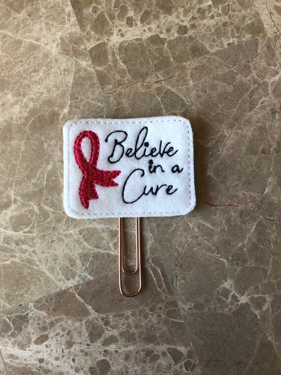 Believe In A Cure Clip/Planner Clip/Bookmark. Breast Cancer Planner Clip. Awareness Planner Clip.