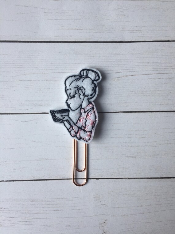 Morning Coffee Girl Planner Clip/Planner Clip/Bookmark. Coffee Girl Planner Clip. Coffee Planner Clip. Girl Planner Clip