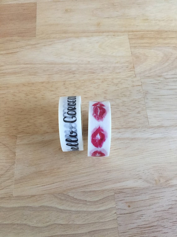 Hello Gorgeous Washi Tape/Paper Tape/Decorative Tape/Packaging. Lip Washi. Kiss Washi. 2 Styles to choose from