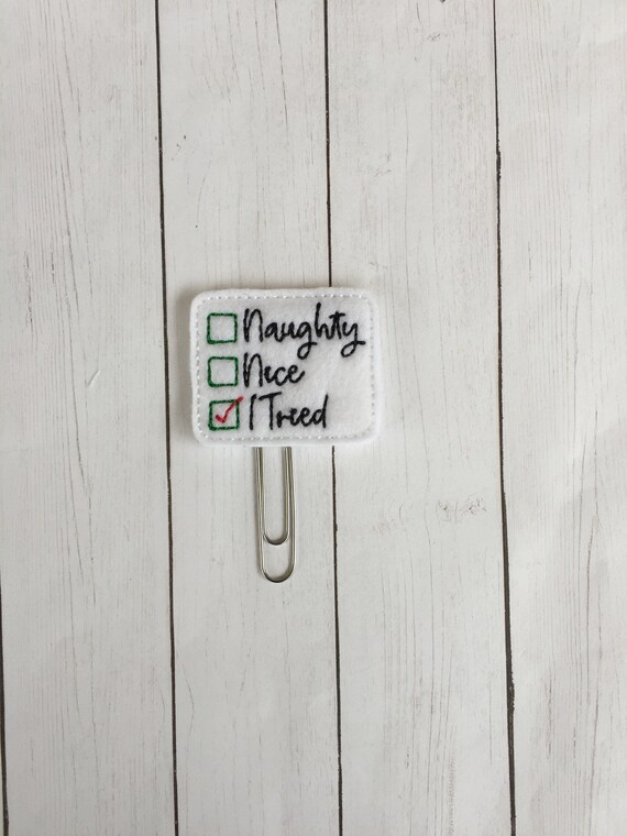 Naughty Or Nice Clip/Planner Clip/Bookmark. Christmas planner clip. Holiday planner clip. I tried Planner Clip. Santa's List