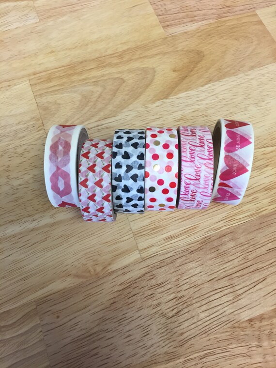 Valentine Washi Tape/Paper Tape/Decorative Tape/Packaging. Holiday washi. 6 Styles To Choose From. Heart Washi. Conversation Hearts Washi