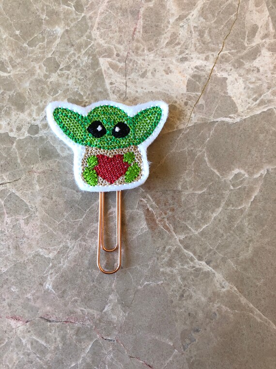 Valentine Yoda Planner Clip/Bookmark. Star Wars planner clip. Valentine Planner Clip