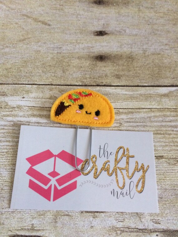 Taco Planner Clip/Paper Clip/Feltie Clip. Foodie planner clip