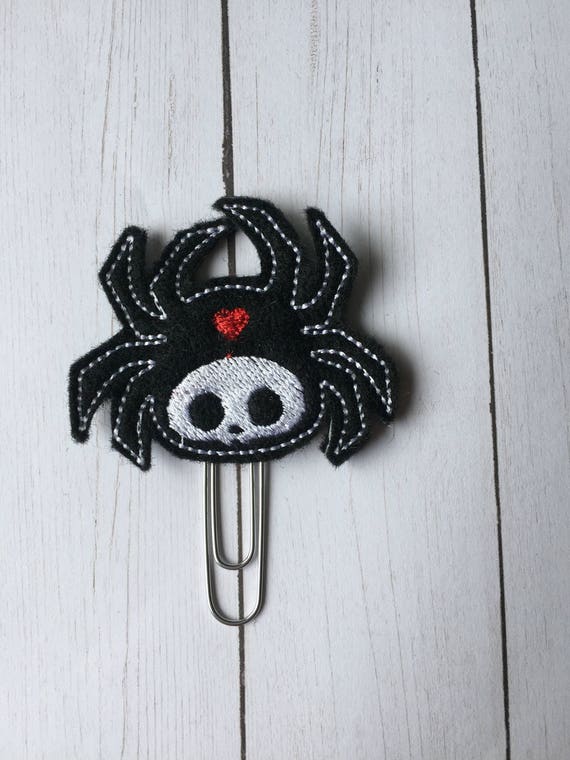 Skeleton Spider planner Clip/Planner Clip/Bookmark. Spider Planner Clip. Skeleton Planner Clip. Halloween Planner Clip