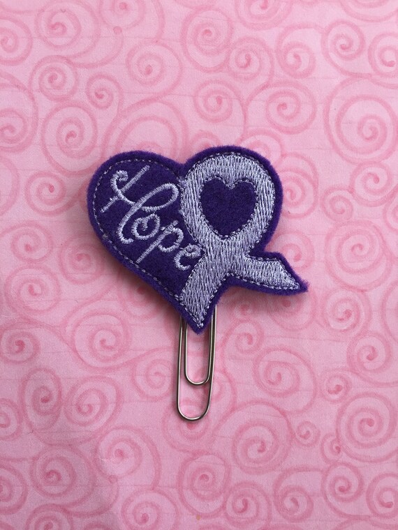Purple & Lavender Hope Awareness Ribbon Clip/Planner Clip/Bookmark. Awareness Planner Clip. Ribbon Planner Clip. Hope Planner Clip