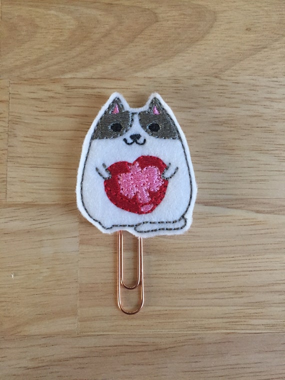 Cat With Chocolates Planner Clip. Valentine Planner Clip. Cat Planner Clip. Valentine Cat Planner Clip.