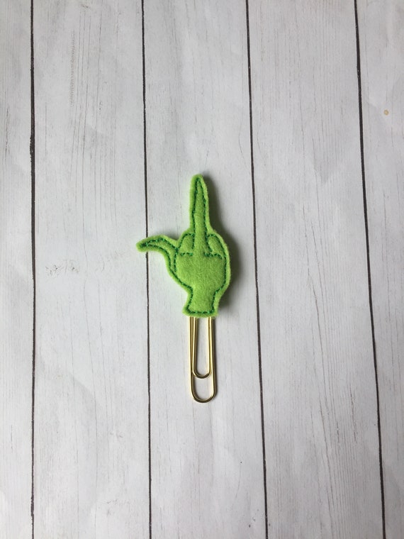 Grinch Middle Finger Clip/Planner Clip/Bookmark. Mean Green Planner Clip. Snarky Planner Clip. Christmas planner clip