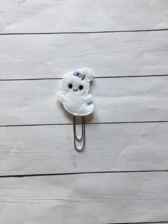Ghost with lavender bow planner Clip/Planner Clip/Bookmark. Ghost Planner Clip. Fall Planner Clip. Halloween planner clip. Ghost Paper clip
