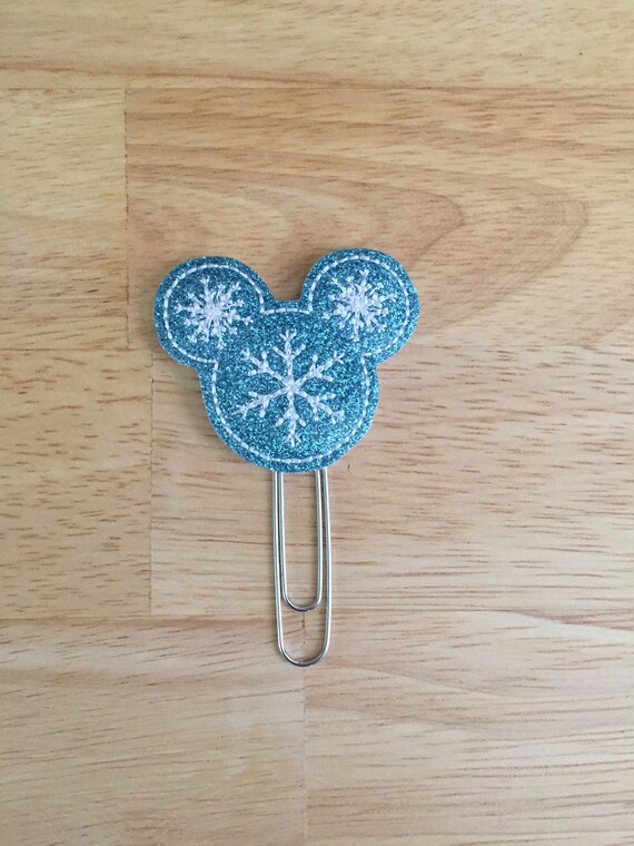 Glitter Snowflake Mouse Clip/Planner Clip/Bookmark. Mouse Planner Clip. Mouse Ears Planner Clip. Snowflake Planner Clip. Winter planner clip