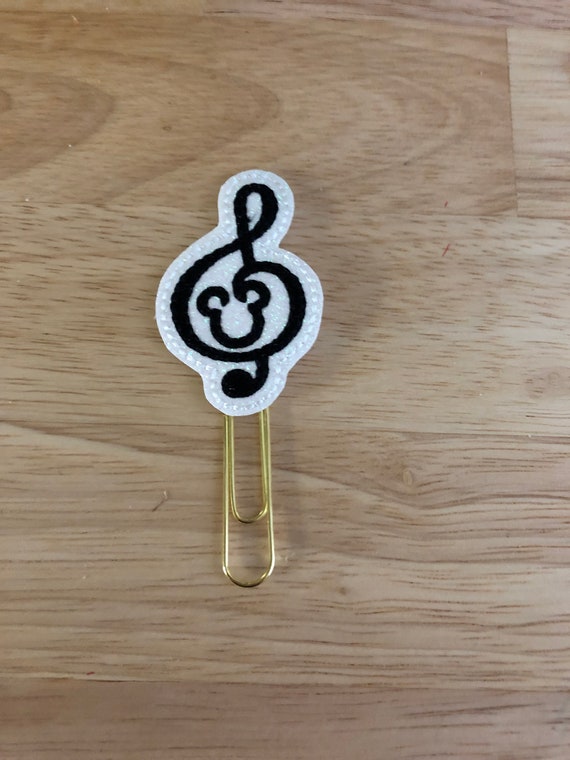 Glitter Vinyl Mouse Music Note Clip/Planner Clip/Bookmark. Mouse Planner Clip. Music Planner Clip. Music Note Planner Clip.