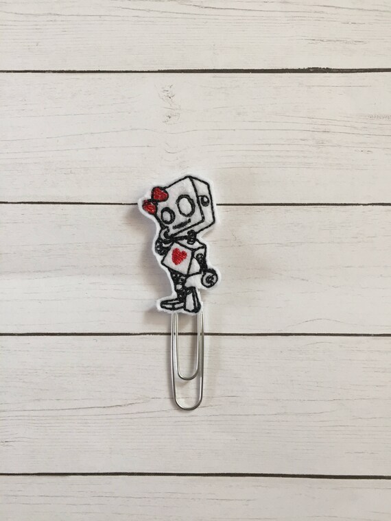 Robot Girl planner Clip/Planner Clip/Bookmark. Girl Planner Clip. Robot Planner Clip. Geeky Planner Clip