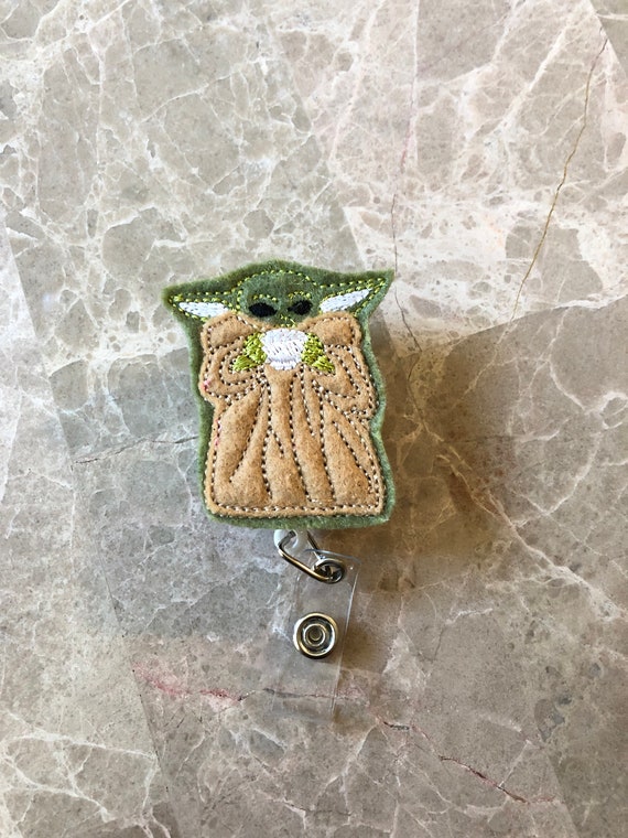 Yoda Drinking Coffee Badge Reel/ Badge Reel/Nurse Badge Reel. Star Wars Badge Reel. Coffee Badge Reel